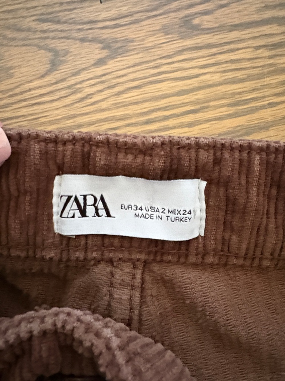 ZARA Brown Corduroy High Waist, Straight Leg  Pants